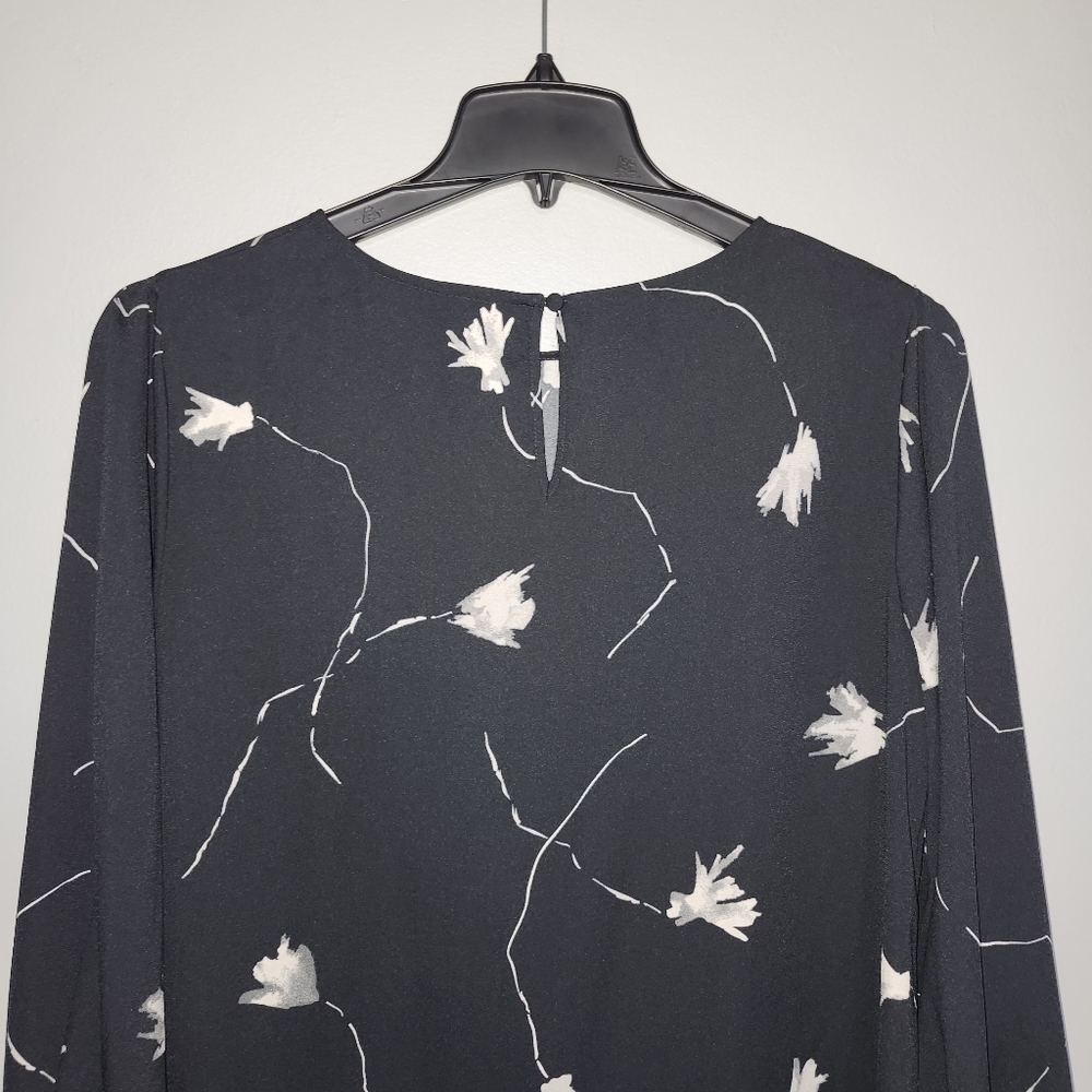A new day women's black floral dress size large long sleeve - Picture 4 of 7